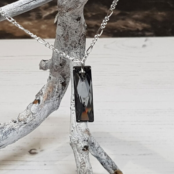 Grey Black Swarovski Crystal Pendant 220
