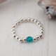 Stacking Ring Blue Zircon Sterling Silver 925 Stretch