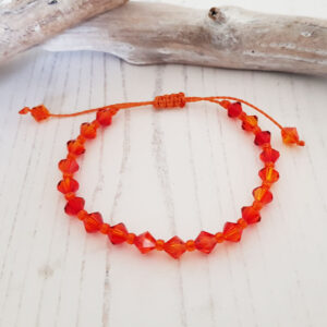 Fire Opal Swarovski Crystal Friendship Bracelet