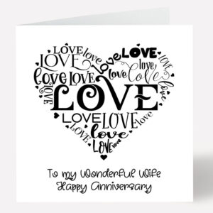 Wife Anniversary Card Love Heart
