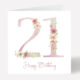 21st Pink Floral Birthday Card