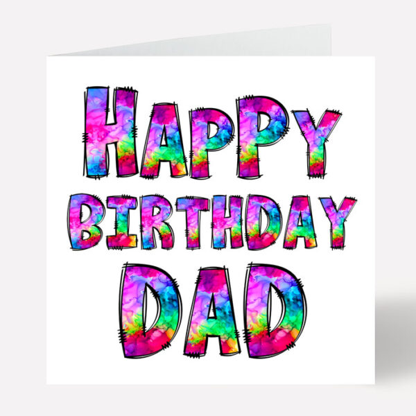 DAD Birthday Card Rainbow