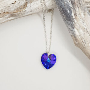 Purple Swarovski Crystal Heart Pendant 495