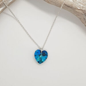 Blue Crystal Heart Pendant 497