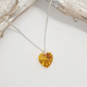 Light Topaz Swarovski Crystal Heart Pendant 499