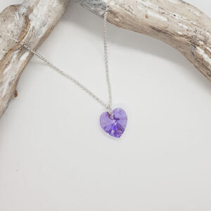 Violet Crystal Heart Pendant 502