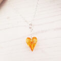 Yellow Sunshine Crystal Heart Pendant 521