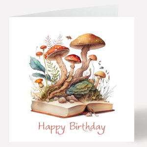 Mushroom Book Birthday Card 525