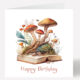 Mushroom Book Birthday Card 525