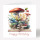 Mushroom Book Birthday Card 526