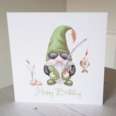 Gnome Fishing Birthday Card 533