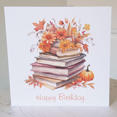 Autumn Books Birthday Card 557