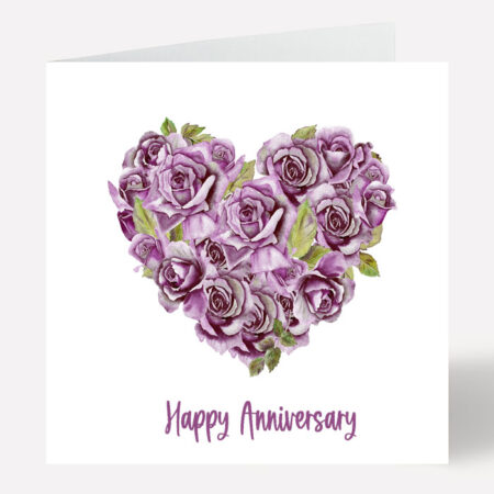 Anniversary Card Lilac Roses Personalised Card 592
