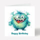 Cute Monster Happy Birthday Card 611