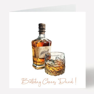 Whisky Birthday Card, Personalised Birthday Card, Son, Friend, Wife, Daughter, Mum, Gran, Dad, Granddad any relative/name/age or blank 630