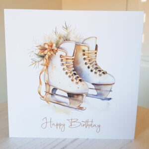 Ice Skates Personalised Birthday Card 632