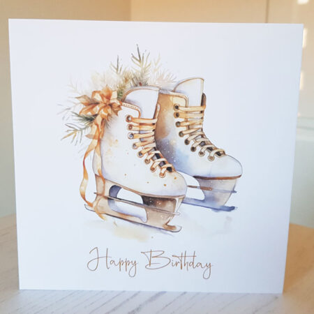 Ice Skates Personalised Birthday Card 632