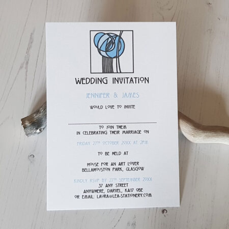 Charles Rennie Mackintosh Style Wedding Invitations 916