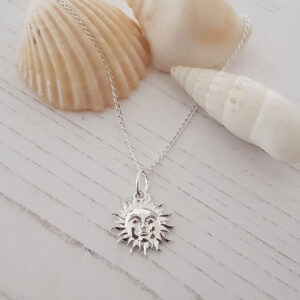 Sterling Silver Sun Necklace 542