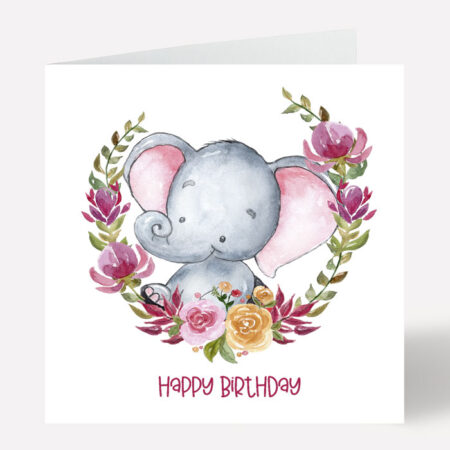 Elephant Happy Birthday Card 467