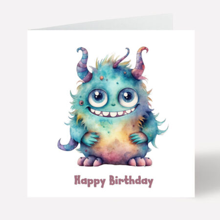 Cute Monster Happy Birthday Card 609