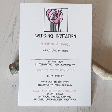 Charles Rennie Mackintosh Style Wedding Invitations 917