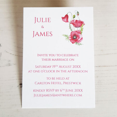 Poppy Wedding Invitation 933