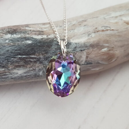 Amazing Oval Crystal Necklace, gift for her