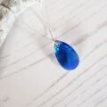 Amazing Blue Crystal Pear Necklace 562
