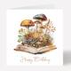 Mushroom Book Happy Birthday Card 657