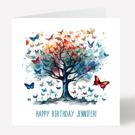 Butterfly Tree Birthday Card 814