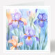Blank Watercolour Iris Flower Card 857