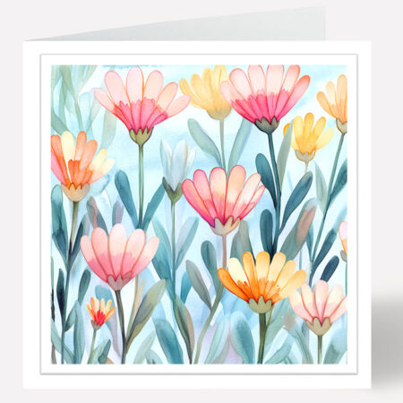 Blank Watercolour Flower Card 858