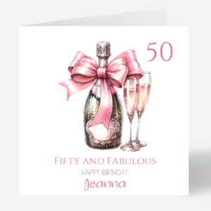 50th Champagne Birthday Card 877