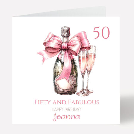 50th Champagne Birthday Card 877