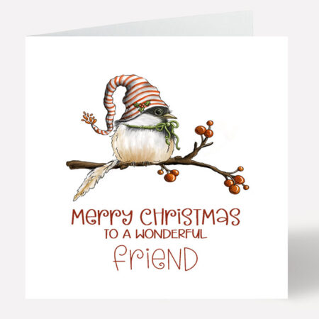 Friend Christmas Card Chickadee Bird 317