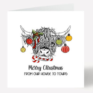 Highland Cow Personalised Christmas Card 790
