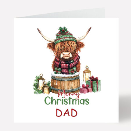 Dad Highland Cow Christmas Card 799