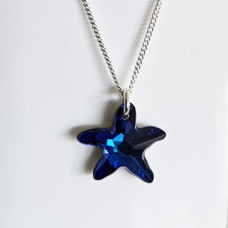 Bermuda Blue Starfish Crystal Pendant 140