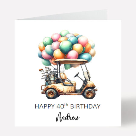 Golf Cart Happy Birthday Card 970