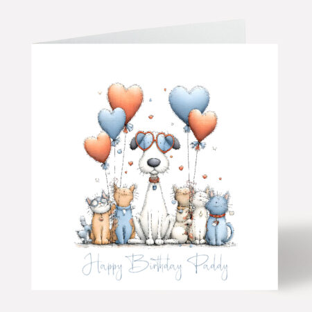 Dog Cats Happy Birthday Card 978