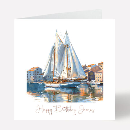 Boats Happy Birthday Card 987