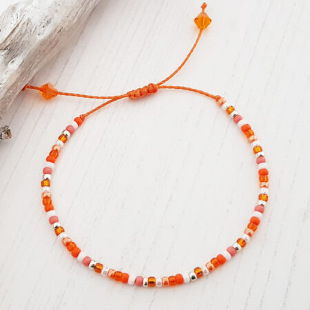 Anklet Beaded Orange Sunset 116