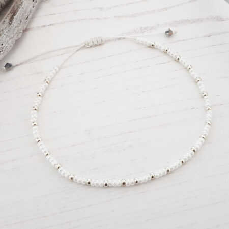 Anklet Beaded White 117