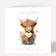 Happy Birthday Card Highland Cow 991
