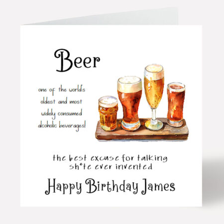 Funny Beer Happy Birthday Card 992