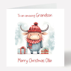 Personalised Son Grandson Merry Christmas Card 1009
