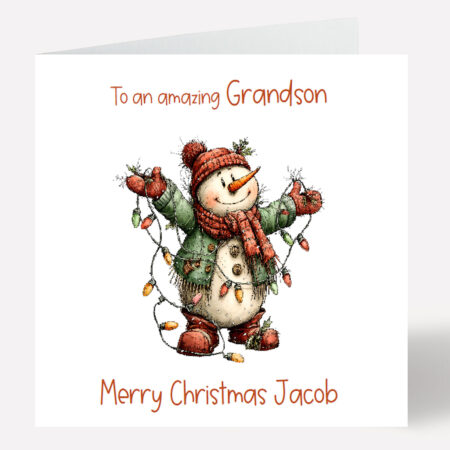 Personalised Son Grandson Merry Christmas Card 1010