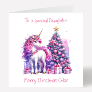 Unicorn Christmas Card 1018