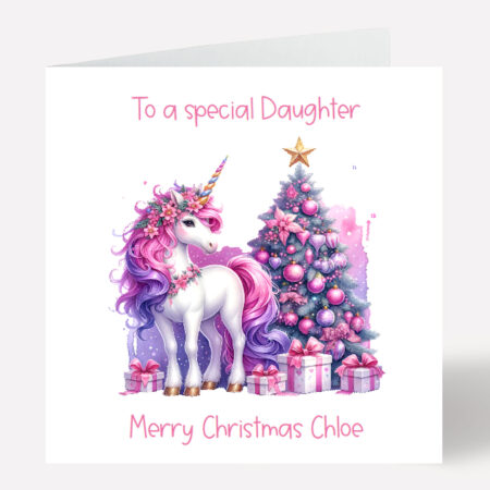 Unicorn Christmas Card 1018